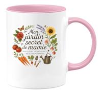 quotedazur - Mug Humour Mon jardin secret de mamie : des fleurs, des légumes et beaucoup d'amour - Cadeau Mamie Femme