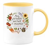 quotedazur - Mug Humour Mon jardin secret de mamie : des fleurs, des légumes et beaucoup d'amour - Cadeau Mamie Femme