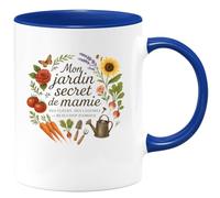 quotedazur - Mug Humour Mon jardin secret de mamie : des fleurs, des légumes et beaucoup d'amour - Cadeau Mamie Femme