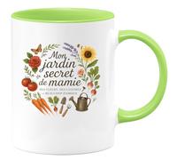 quotedazur - Mug Humour Mon jardin secret de mamie : des fleurs, des légumes et beaucoup d'amour - Cadeau Mamie Femme