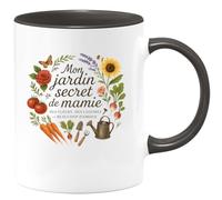 quotedazur - Mug Humour Mon jardin secret de mamie : des fleurs, des légumes et beaucoup d'amour - Cadeau Mamie Femme