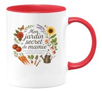 quotedazur - Mug Humour Mon jardin secret de mamie : des fleurs, des légumes et beaucoup d'amour - Cadeau Mamie Femme