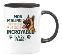 quotedazur - Mug Humour Mon Malinois Pense Que Je Suis Incroyable, Il A Du Flair Unique - Idée Cadeau Originale Tasse Pour Amoureuse Des Chiens Malinois