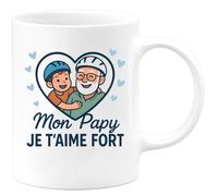 quotedazur - Mug Humour Mon Papy, Je T'aime Fort Cadeau Tendre Et Tasse Spéciale Unique Personnalisée Pour Grand-père Adoré