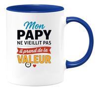 quotedazur - Mug Humour Mon Papy Ne Vieillit Pas, Il Prend De La Valeur - Cadeau Parfait - Cadeau Original Tasse Idéale Pour Grand-père Fier Et Authentique