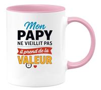 quotedazur - Mug Humour Mon Papy Ne Vieillit Pas, Il Prend De La Valeur - Cadeau Parfait - Cadeau Original Tasse Idéale Pour Grand-père Fier Et Authentique