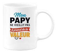 quotedazur - Mug Humour Mon Papy Ne Vieillit Pas, Il Prend De La Valeur Cadeau Parfait Original Tasse Idéale Pour Grand-père Fier Et Authentique