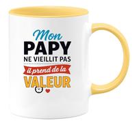 quotedazur - Mug Humour Mon Papy Ne Vieillit Pas, Il Prend De La Valeur Cadeau Parfait Original Tasse Idéale Pour Grand-père Fier Et Authentique