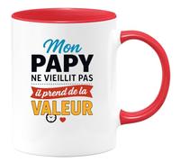 quotedazur - Mug Humour Mon Papy Ne Vieillit Pas, Il Prend De La Valeur Cadeau Parfait Original Tasse Idéale Pour Grand-père Fier Et Authentique