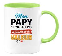 quotedazur - Mug Humour Mon Papy Ne Vieillit Pas, Il Prend De La Valeur Cadeau Parfait Original Tasse Idéale Pour Grand-père Fier Et Authentique