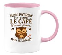 quotedazur - Mug Humour Mon Patron C'est Comme Le Café Il A Un Grain... Mais Je L'adore Cadeau Original Tasse Pour Patrons Et Collègues