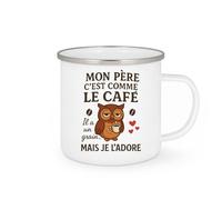 quotedazur - Mug Humour Mon Père C'est Comme Le Café Il A Un Grain... Mais Je L'adore - Cadeau Original Pour Papa, Tasse Humour Et Affection
