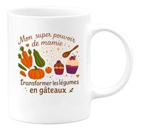 quotedazur - Mug Humour Mon super pouvoir de mamie : transformer les légumes en gâteaux - Cadeau Mamie Femme