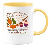 quotedazur - Mug Humour Mon super pouvoir de mamie : transformer les légumes en gâteaux - Cadeau Mamie Femme