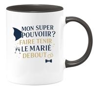 quotedazur - Mug Humour Mon super pouvoir ? Faire tenir le marié debout jusqu'au oui - Cadeau Témoin de mariage Homme