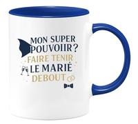 quotedazur - Mug Humour Mon super pouvoir ? Faire tenir le marié debout jusqu'au oui - Cadeau Témoin de mariage Homme