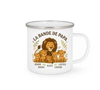 quotedazur - Mug Humour Mug Blanc Avec Logo Papa Lion Et Lionceaux Personnalisés Prénom - Idéal Cadeau Tasse Papa Et Sa Bande Lionceaux