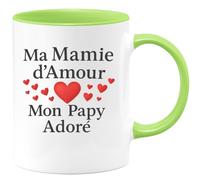 quotedazur - Mug Humour Mug Cadeau Ma Mamie D'amour Et Mon Papy Adoré, Pour Grands-parents Chéris - Idée Cadeau Originale - Tasse Personnalisée Pour Grands-parents Adorés