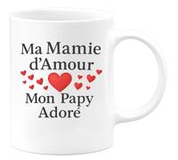 quotedazur - Mug Humour Mug Cadeau Ma Mamie D'amour Et Mon Papy Adoré, Pour Grands-parents Chéris - Idée Cadeau Originale - Tasse Personnalisée Pour Grands-parents Adorés