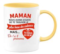 quotedazur - Mug Humour Mug Pour Maman Avec Message D'amour Et Option Personnalisation 1 À 4 Prénoms - Personnalisée Prénom, Idée Cadeau Originale Et Tasse Unique Pour Maman