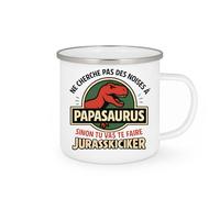 quotedazur - Mug Humour Ne Cherche Pas Des Noises À Papasaurus, Ou Tu Risques Un Jurasskicker - Cadeau Original Tasse Humour Jurassique Préhistoire Insolite Drôle