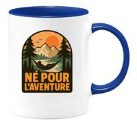 quotedazur - Mug Humour Né Pour L'aventure - Mug Idéal Pour Les Passionnés D’Exploration - Idée Cadeau Originale Tasse Pour Amateurs D’Aventures