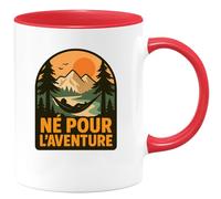 quotedazur - Mug Humour Né Pour L'aventure - Mug Idéal Pour Les Passionnés D’Exploration - Idée Cadeau Originale Tasse Pour Amateurs D’Aventures