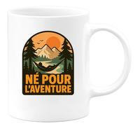 quotedazur - Mug Humour Né Pour L'aventure - Mug Idéal Pour Les Passionnés D’Exploration - Idée Cadeau Originale Tasse Pour Amateurs D’Aventures