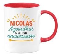 quotedazur - Mug Humour Nicolas, Aujourd'hui C'est Ton Anniversaire, Une Journée À Célébrer Cadeau Original Tasse Personnalisé Pour