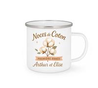 quotedazur - Mug Humour Noces De Coton 1ère Année Arthur Et Élise Cadeau Personnalisé Unique Tasse Personnalisée Pour Célébrer Votre Amour