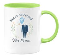 quotedazur - Mug Humour Noces De Cristal Célébration Des 15 Ans Mariage Idée Cadeau Tasse Élégante Pour Anniversaire