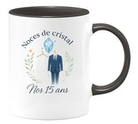 quotedazur - Mug Humour Noces De Cristal Célébration Des 15 Ans Mariage Idée Cadeau Tasse Élégante Pour Anniversaire