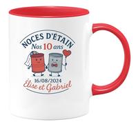 quotedazur - Mug Humour Noces D'étain 10 Ans De Mariage 16/08/2024 Élise Gabriël Idée Cadeau Tasse Personnalisée