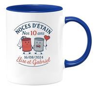 quotedazur - Mug Humour Noces D'étain 10 Ans De Mariage 16/08/2024 Élise Gabriël Idée Cadeau Tasse Personnalisée