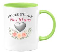 quotedazur - Mug Humour Noces D'étain Nos 10 Ans - Cadeau Original Tasse Anniversaire 10 Ans Noces D'étain