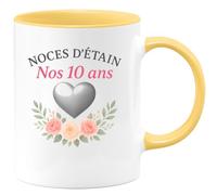 quotedazur - Mug Humour Noces D'étain Nos 10 Ans Cadeau Original Tasse Anniversaire