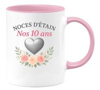 quotedazur - Mug Humour Noces D'étain Nos 10 Ans Cadeau Original Tasse Anniversaire
