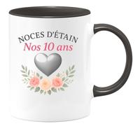 quotedazur - Mug Humour Noces D'étain Nos 10 Ans Cadeau Original Tasse Anniversaire