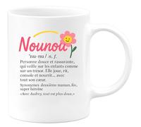 quotedazur - Mug Humour Nounou : Personne Douce Qui Veille Sur Les Enfants Avec Amour Et Tendresse - Idée Cadeau Originale : Tasse Douce Pour Nounou Exceptionnelle