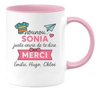 quotedazur - Mug Humour Nounou Sonia Juste Envie De Te Dire Merci Émilie, Hugo, Chloé Cadeau Tasse Personnalisée Pour Reconnaissante