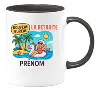 quotedazur - Mug Humour Nouveau Bureau Cadeau Tasse Pour Retraite Personnalisée Avec Prénom Original Et