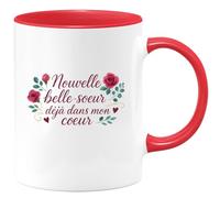 quotedazur - Mug Humour Nouvelle belle-sœur, déjà dans mon cœur - Cadeau Soeur Femme