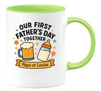 quotedazur - Mug Humour Our First Father's Day Together Cadeau Tasse Papa Et Louise Idéal Pour Spéciale Fête Des Pères Personnalisée