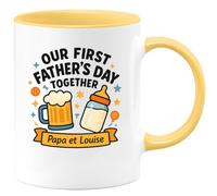 quotedazur - Mug Humour Our First Father's Day Together Cadeau Tasse Papa Et Louise Idéal Pour Spéciale Fête Des Pères Personnalisée
