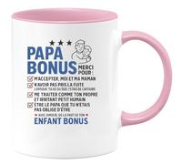quotedazur - Mug Humour Papa Bonus Merci D’être Le Que Tu N’étais Pas Obligé Un Vrai Cadeau Idée Originale Avec Tasse Personnalisée Pour