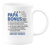 quotedazur - Mug Humour Papa Bonus Merci D’être Le Que Tu N’étais Pas Obligé Un Vrai Cadeau Idée Originale Avec Tasse Personnalisée Pour