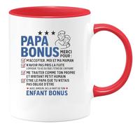 quotedazur - Mug Humour Papa Bonus Merci D’être Le Que Tu N’étais Pas Obligé Un Vrai Cadeau Idée Originale Avec Tasse Personnalisée Pour