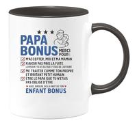 quotedazur - Mug Humour Papa Bonus Merci D’être Le Que Tu N’étais Pas Obligé Un Vrai Cadeau Idée Originale Avec Tasse Personnalisée Pour