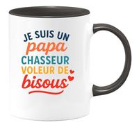 quotedazur - Mug Humour Papa Chasseur Voleur De Bisous Cadeau Drôle Et Personnalisé Idée Originale Pour Tasse Humoristique À Offrir