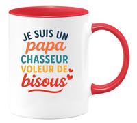 quotedazur - Mug Humour Papa Chasseur Voleur De Bisous Cadeau Drôle Et Personnalisé Idée Originale Pour Tasse Humoristique À Offrir